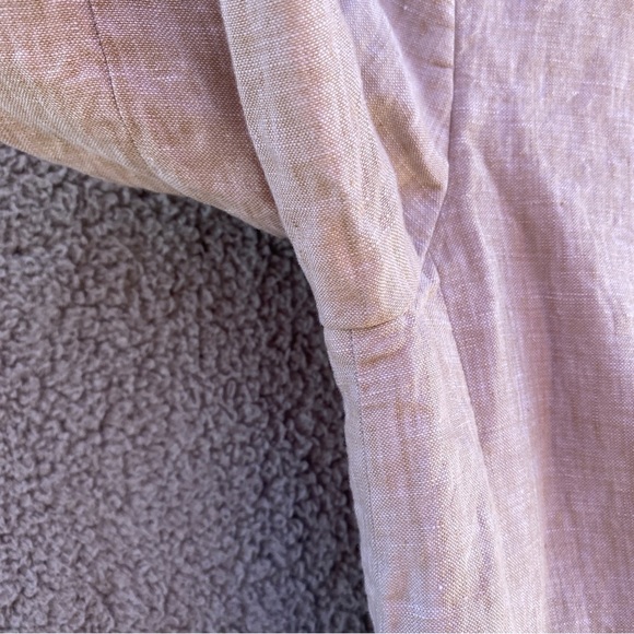 Banana Republic Cream Beige 100% Linen Exterior Blazer Sz 6 - Picture 4 of 13
